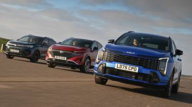 Kia Sportage vs Nissan Qashqai vs Volkswagen Tiguan - header image 